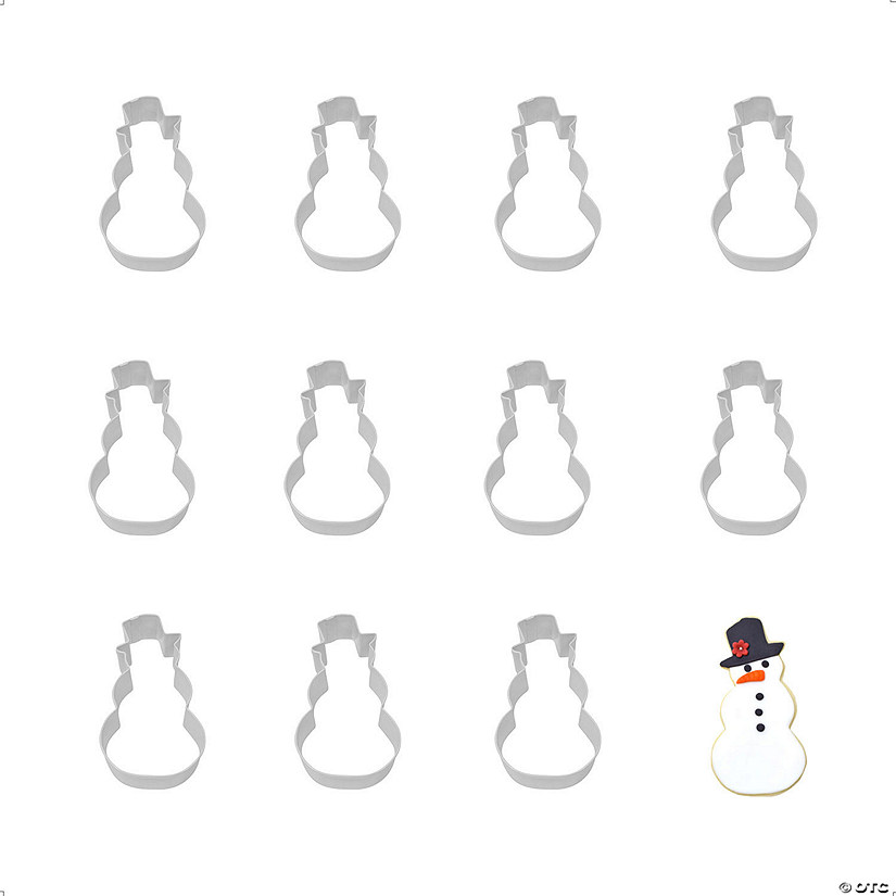 R&M International Snowman with Top Hat 4" Cookie Cutter Image