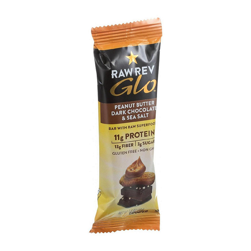 Raw Revolution Glo Bar - Peanut Butter Dark Chocolate and Sea Salt - 1.6 oz - Case of 12 Image