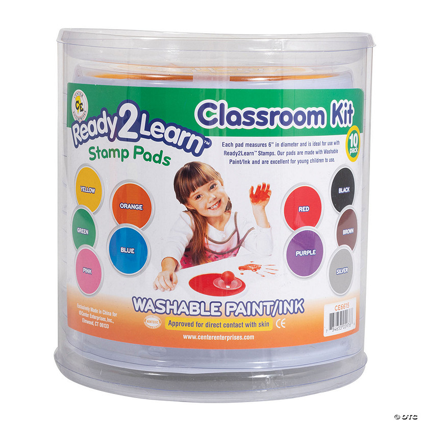 Ready 2 Learn Jumbo Circular Washable Stamp Pads - Classroom - Set of 10 Image