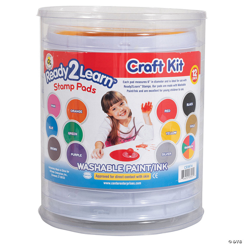 Ready 2 Learn Jumbo Circular Washable Stamp Pads - Craft - Set of 12 Image
