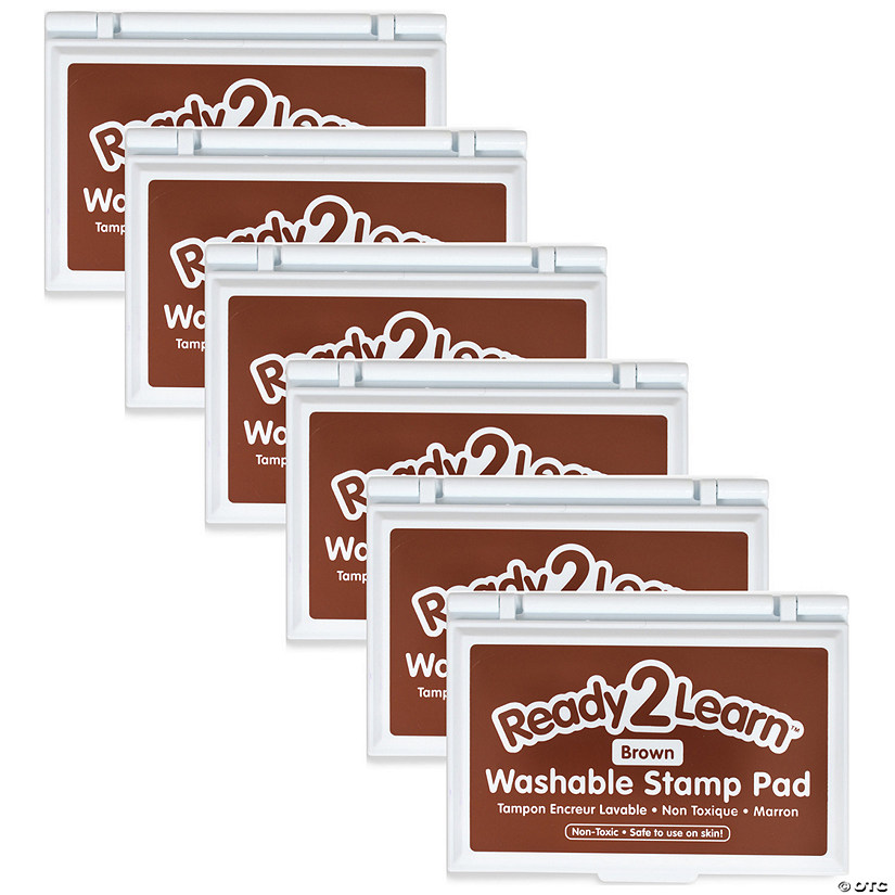 READY 2 LEARN Washable Stamp Pad - Brown - Pack of 6 Image