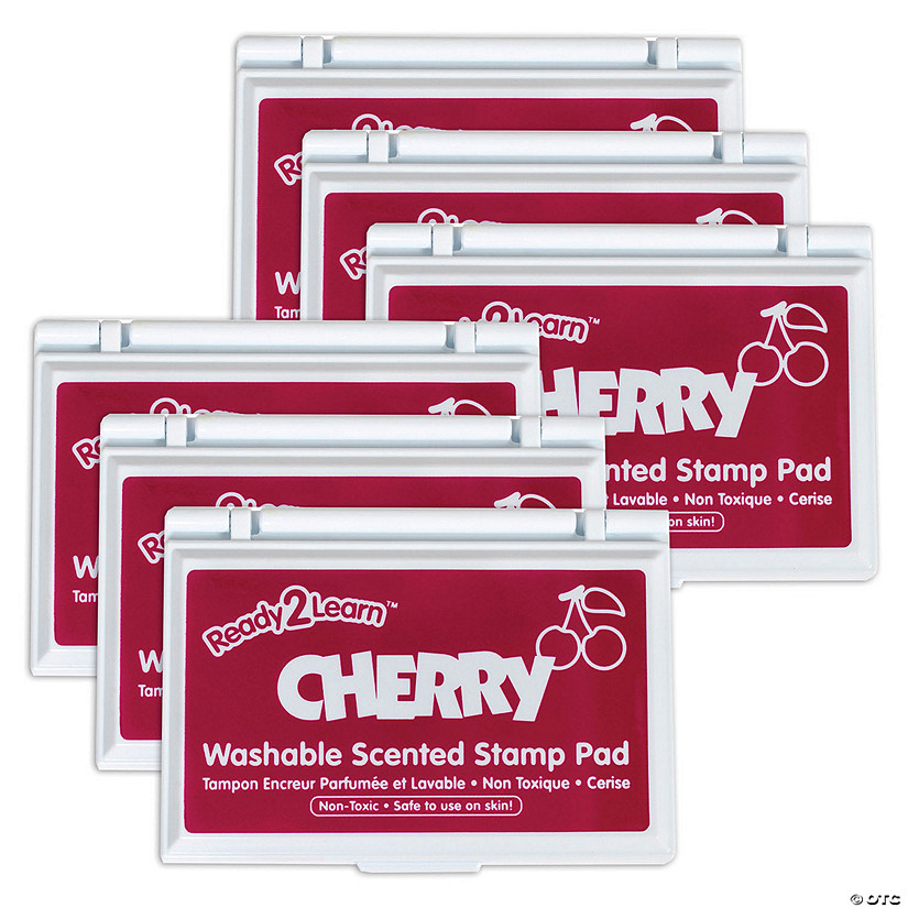Ready 2 Learn Washable Stamp Pad - Cherry Scent, Dark Red - Pack of 6 Image