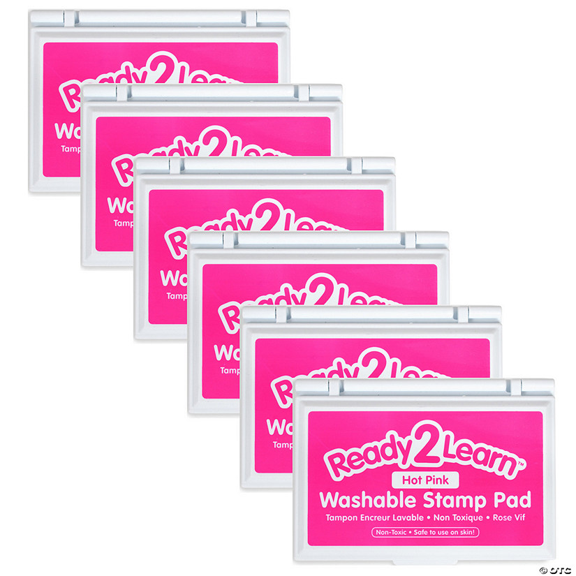 READY 2 LEARN Washable Stamp Pad - Hot Pink - Pack of 6 Image