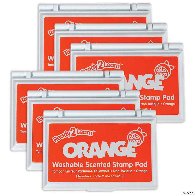 Ready 2 Learn Washable Stamp Pad - Orange Scented, Orange - Pack of 6 Image