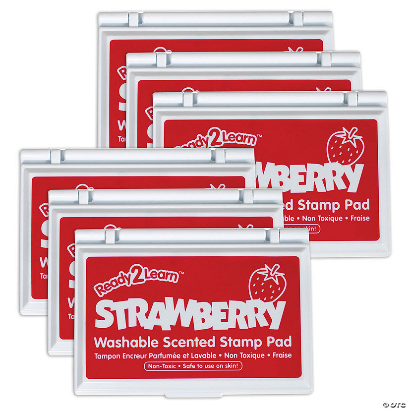 Ready 2 Learn Washable Stamp Pad - Strawberry Scent, Red - Pack of 6 Image