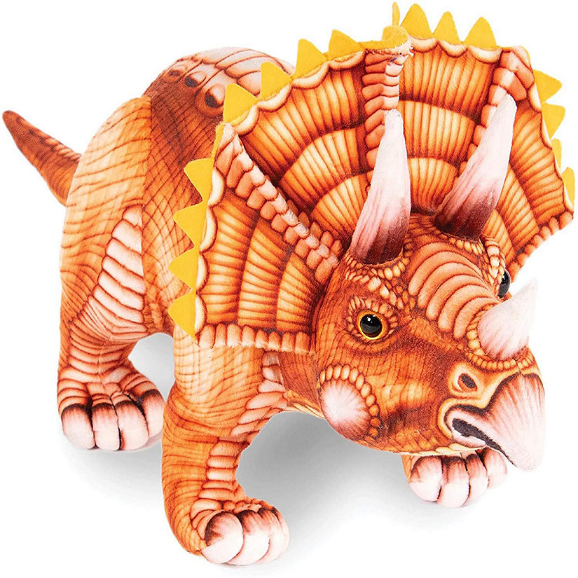 Real Planet Triceratops Brown 24.5 inch Realistic Soft Plush Image