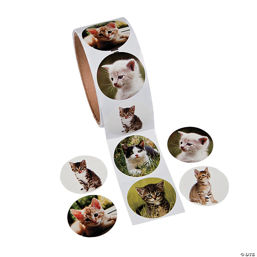 Realistic Cat Sticker Roll - 100 Pc. Image