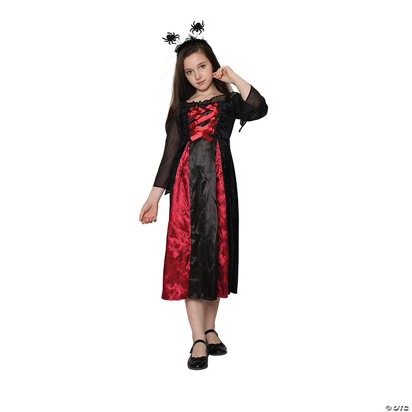 Red and Black Spider Princess Girl Child Halloween Costume - Medium Image