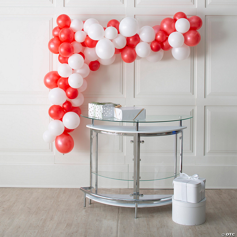 Red & White 25 Ft. Balloon Garland Kit with Air Pump - 291 Pc. Image