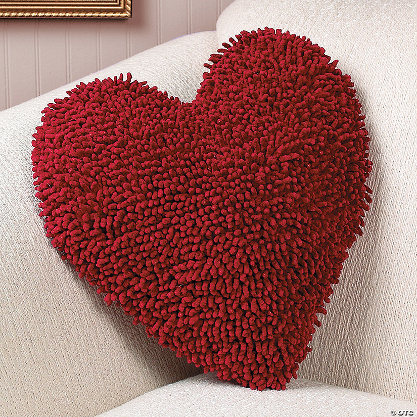 Red Heart Chenille Pillow Image