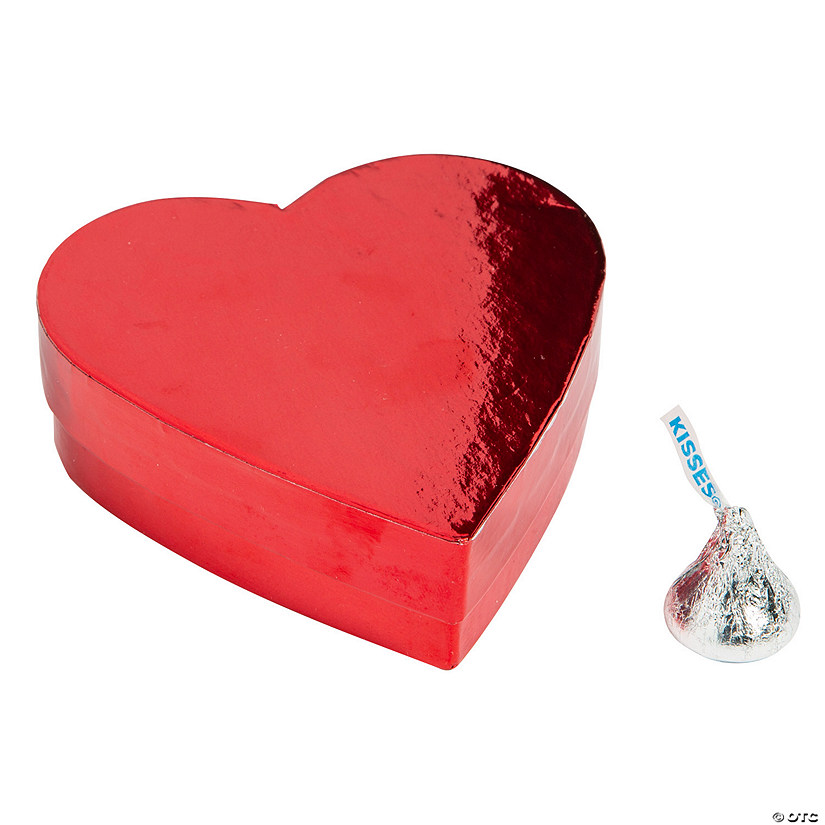 Red Heart-Shaped Favor Boxes - 12 Pc. Image