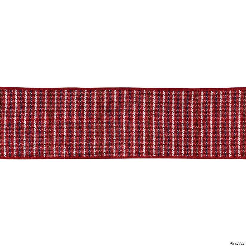 Red Plaid 4" X 10 Yds. Ribbon Wired Polyester Image