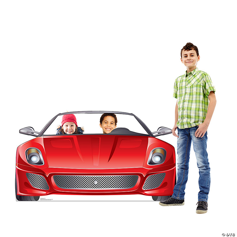 Red Race Car Photo Cardboard Cutout Stand-Up Image