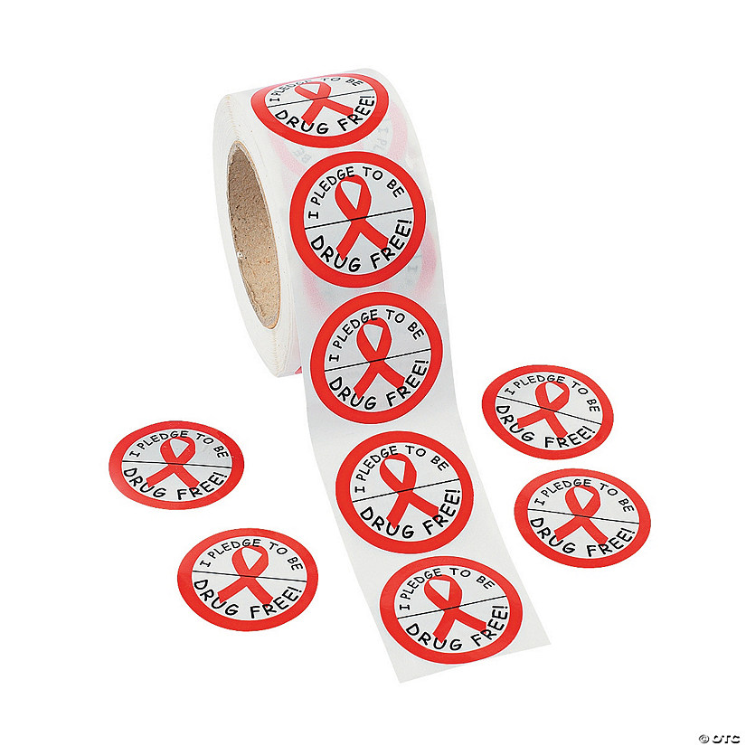 Red Ribbon Week Sticker Roll - 500 Pc. Image