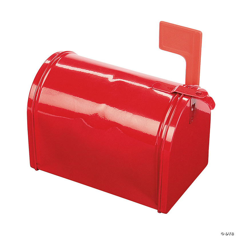 Red Tinplate Mini Mailbox Favor Container Image