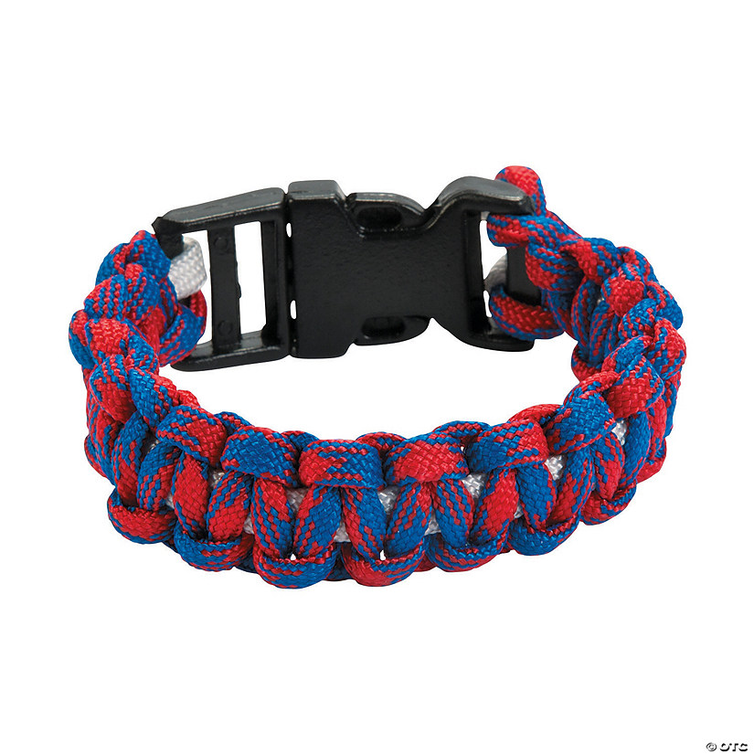 Red, White & Blue Paracord Bracelet Craft Kit - Makes 12 Image