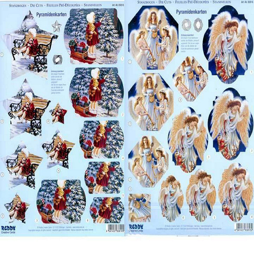 Reddy Creative Cards 3D Precut  Angels with Instruments and Winter Wonderland Image
