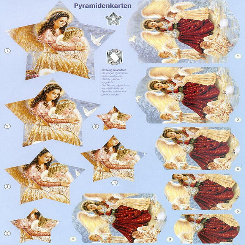 Reddy Creative Cards 3D Precut  Pretty Angels with Little Animals  2 sheets Image