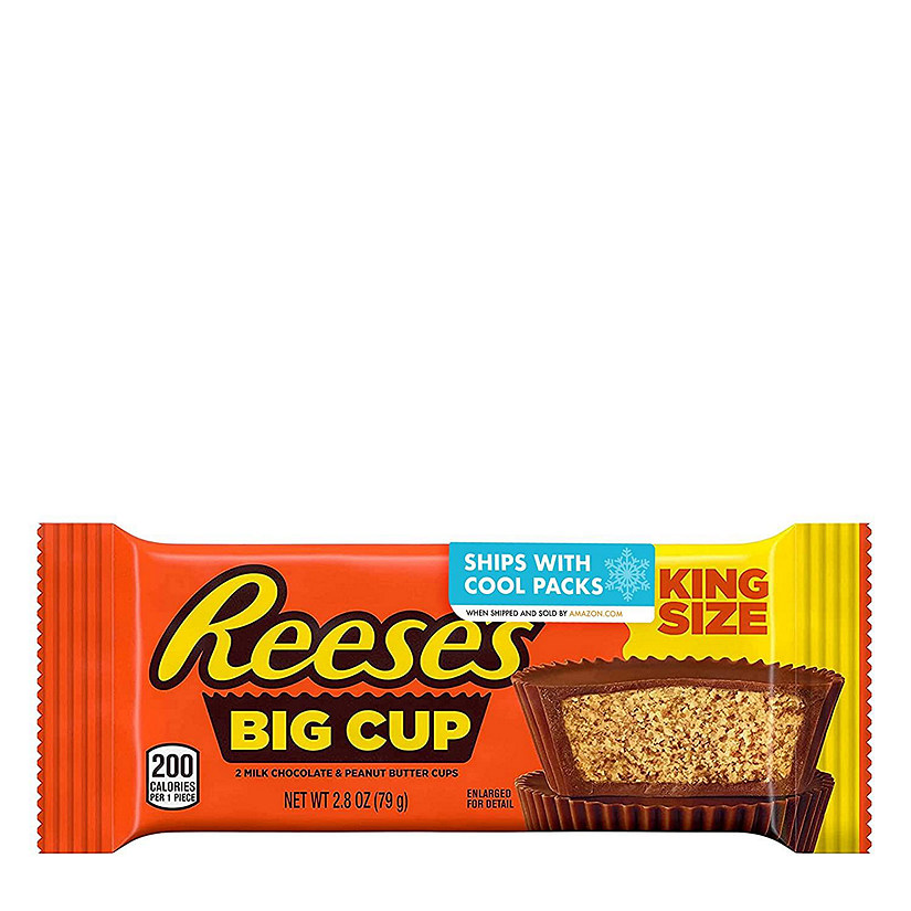 REESE'S Big Cup Milk Chocolate Peanut Butter, Gluten Free, Bulk Cups Candy King Size Packs, 2.8 oz  - Case of 16 Image
