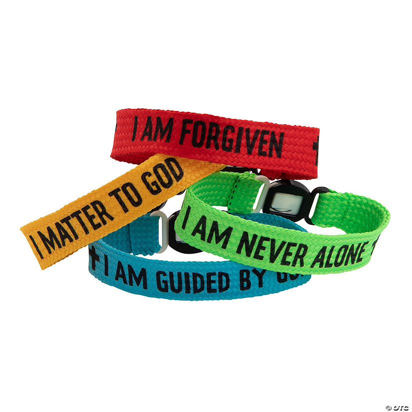 Religious Affirmation Friendship Bracelets - 12 Pc. Image