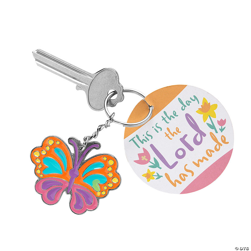 Religious Butterfly Keychains with Card for 12 Image