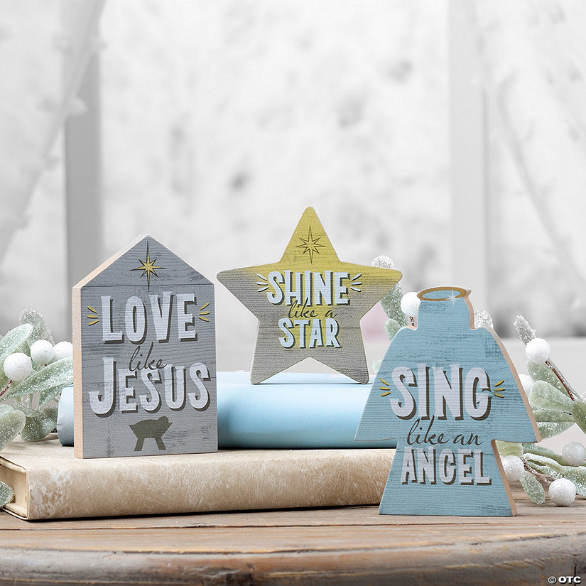 Religious Christmas Inspirational Tabletop Decorations - 3 Pc. Image