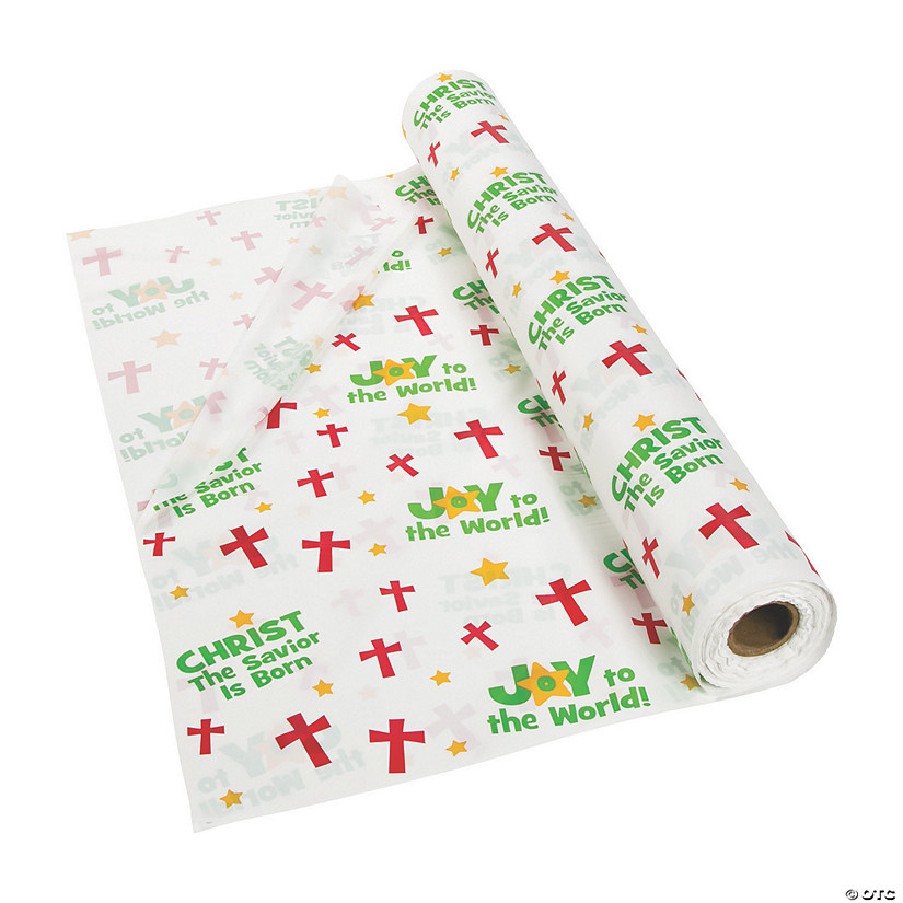 Religious Christmas Plastic Tablecloth Roll
