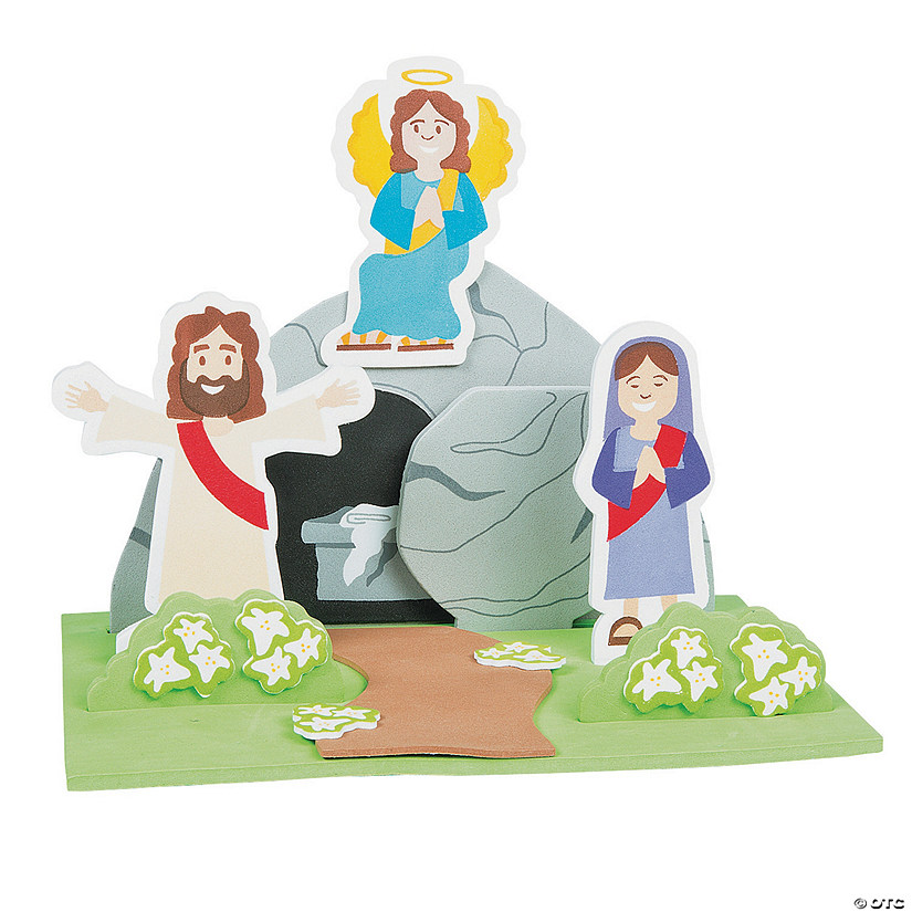 Religious Easter 3D Tomb Stand-Up Craft Kit - Makes 12 Image