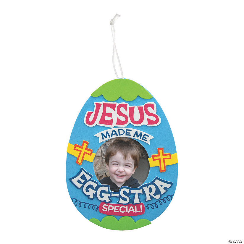 Religious Easter Jesus Made Me Egg-Stra Special Picture Frame Craft Kit - Makes 12 Image