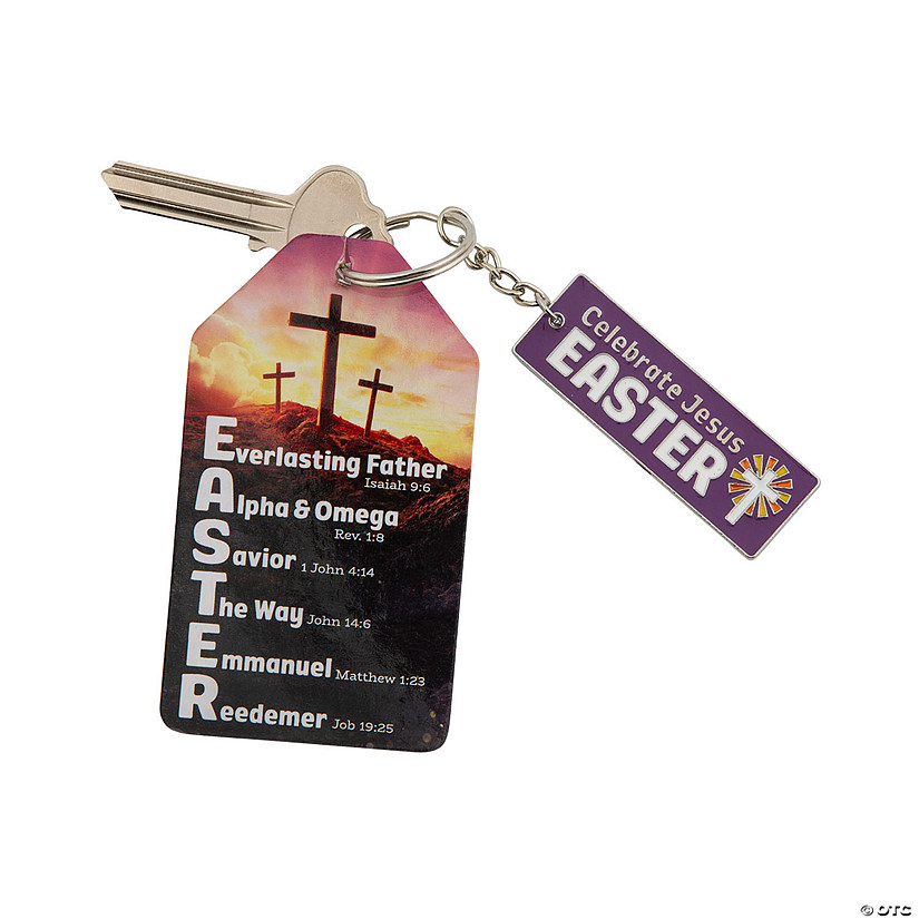 Religious Easter Keychain with Names of God Card for 12 Image