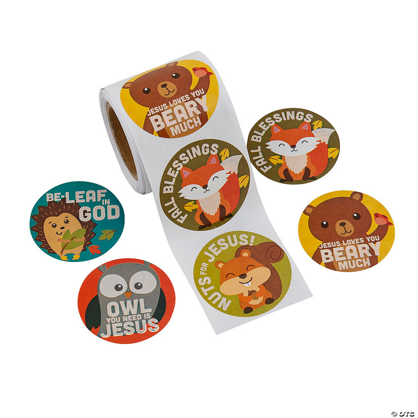 Religious Fall Animal Sticker Roll - 100 Pc. Image