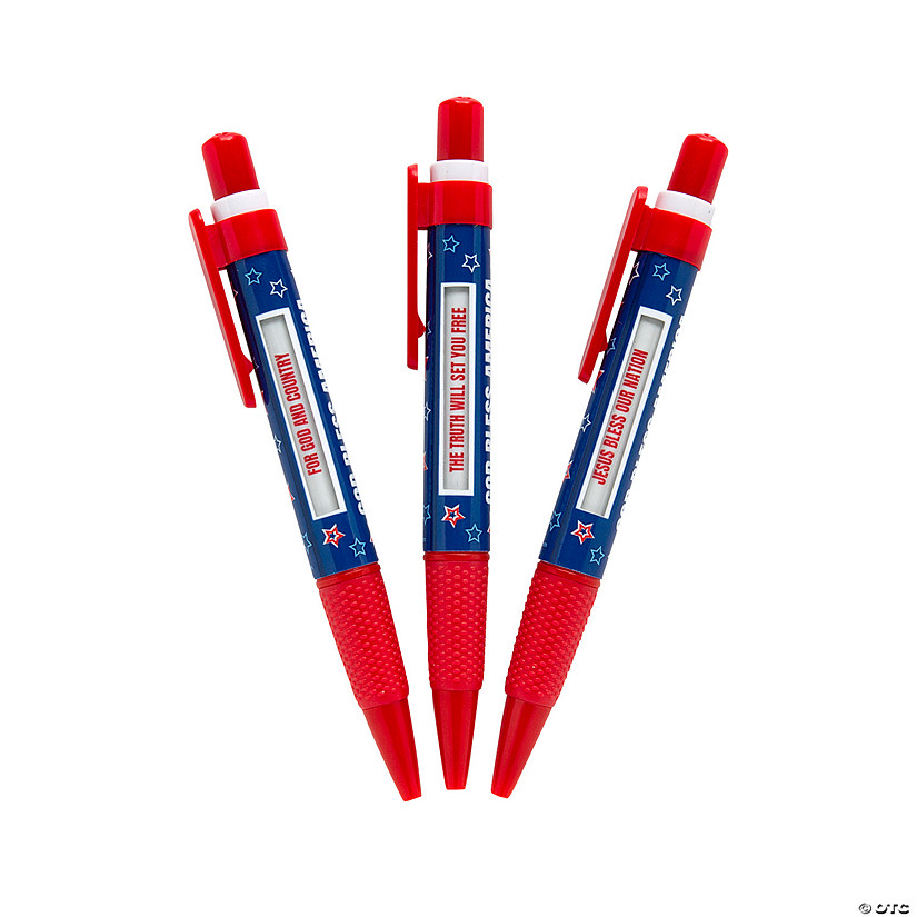 Religious God Bless America Message Pens - 12 Pc. Image
