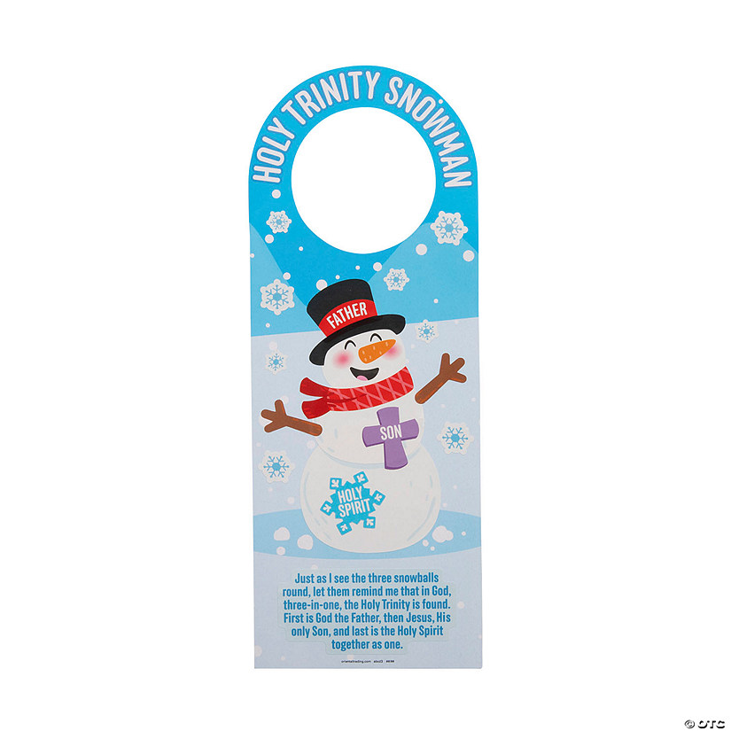 Religious Holy Trinity Snowman Doorknob Hanger Sticker Scenes - 12 Pc. Image