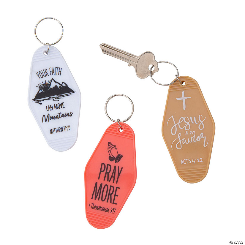 Religious Hotel Tag Keychains - 12 Pc. Image