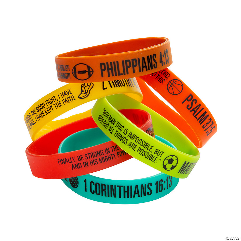 Religious Sports Bracelets - 24 Pc. Image
