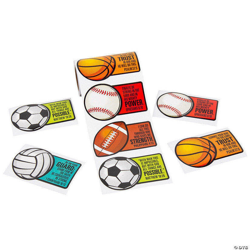 Religious Sports Stickers - 100 Pc. Image