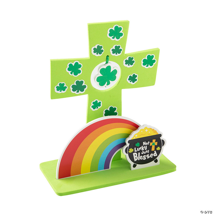 Religious St. Patrick&#8217;s Day Stand-Up Cross Craft Kit - Makes 12 Image