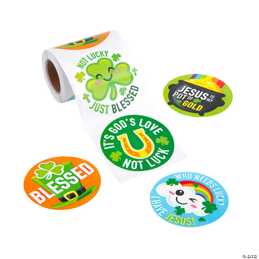 Religious St. Patrick&#8217;s Day Sticker Roll &#8211; 100 Pc. Image
