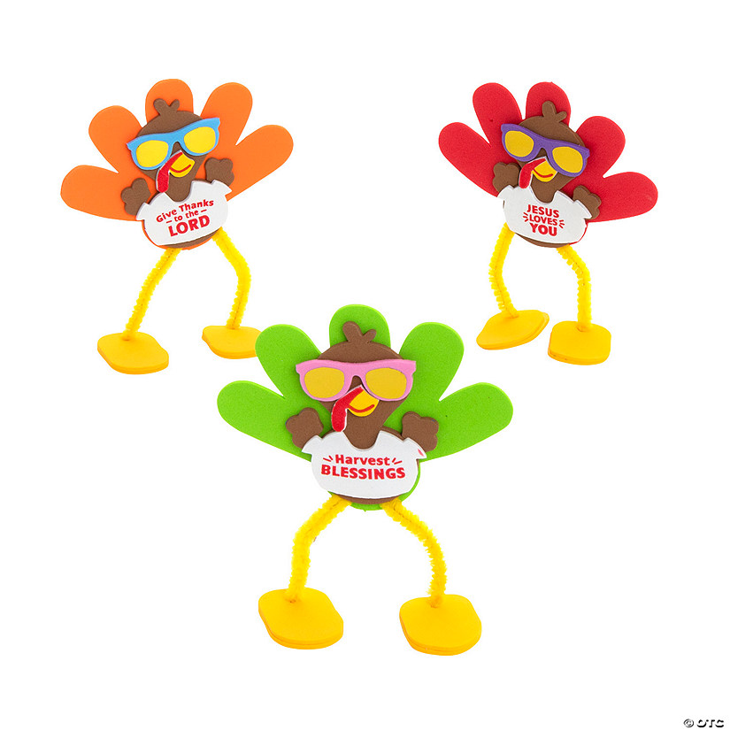 Religious Stand-Up Turkey Character Craft Kit &#8211; Makes 12 Image