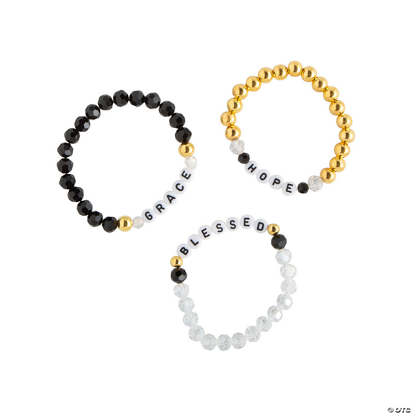 Religious Tween Beaded Bracelets - 12 Pc. Image