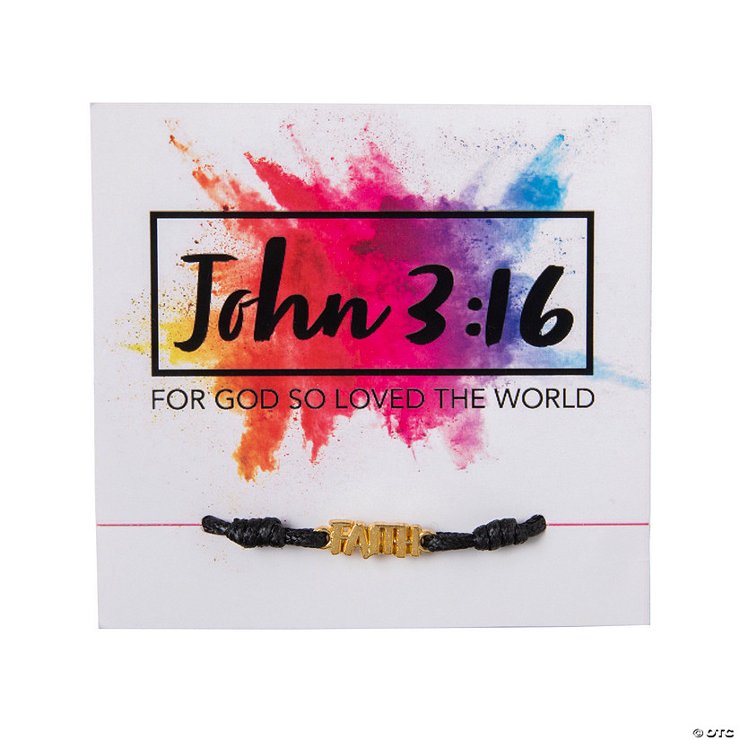 Religious Tween Bracelets with Card - 12 Pc. Image