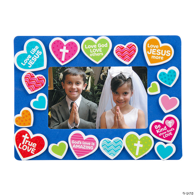 Religious Valentine Picture Frame Magnet Craft Kit - Makes 12 Image