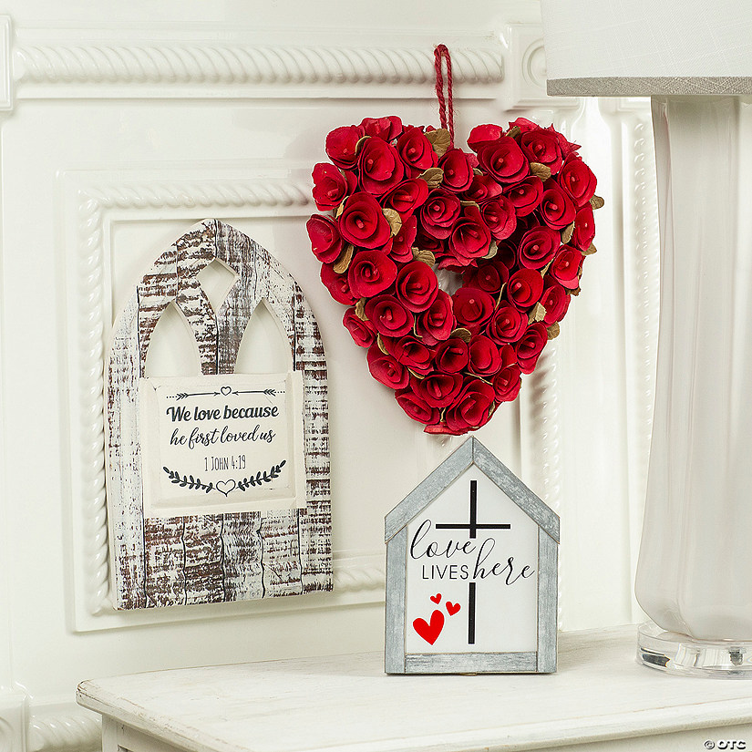 Religious Valentine&#8217;s Day Home Decorating Kit - 3 Pc. Image