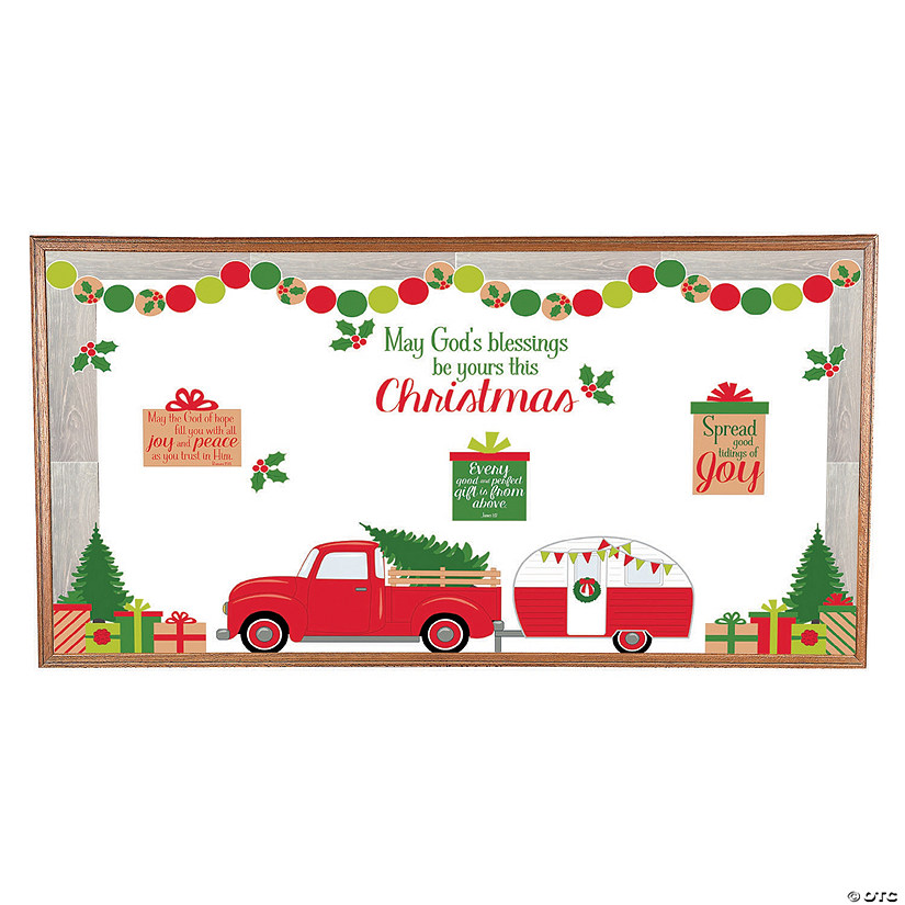 Religious Winter Red Truck Bulletin Board Set - 11 Pc. Image