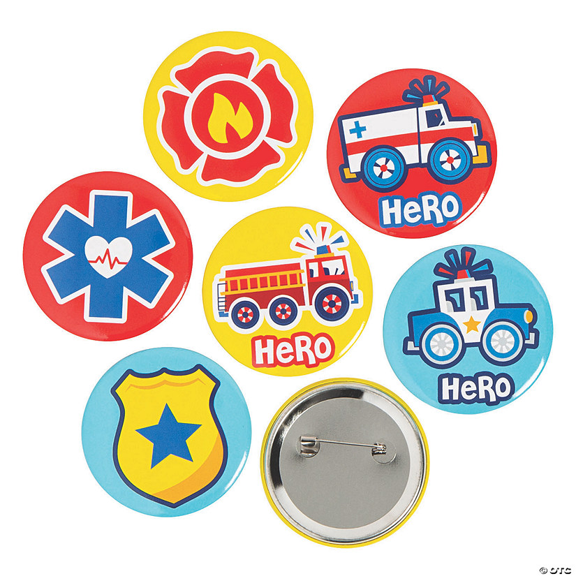 Rescue Heroes Buttons - 24 Pc. Image