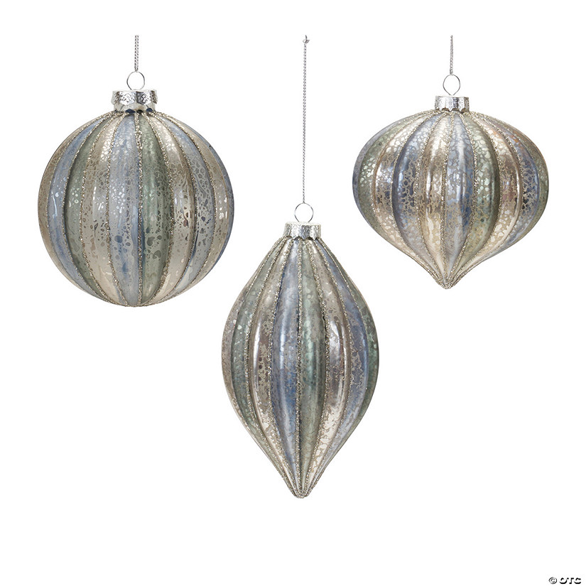 Ribbed Glass Ornament (Set of 6) Image