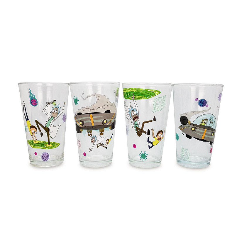 Rick and Morty 16-Ounce Pint Glasses  Set of 4 Image