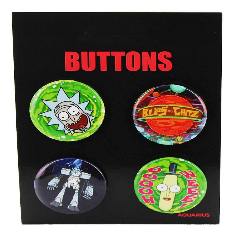 Rick and Morty Carded Button 4-Pack Image
