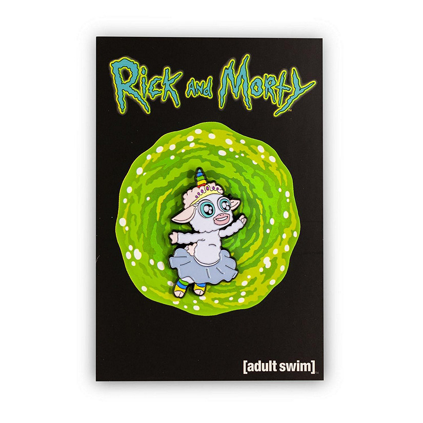 Rick and Morty Collector's Enamel Pin, Tinkles the Unicorn Lamb Image