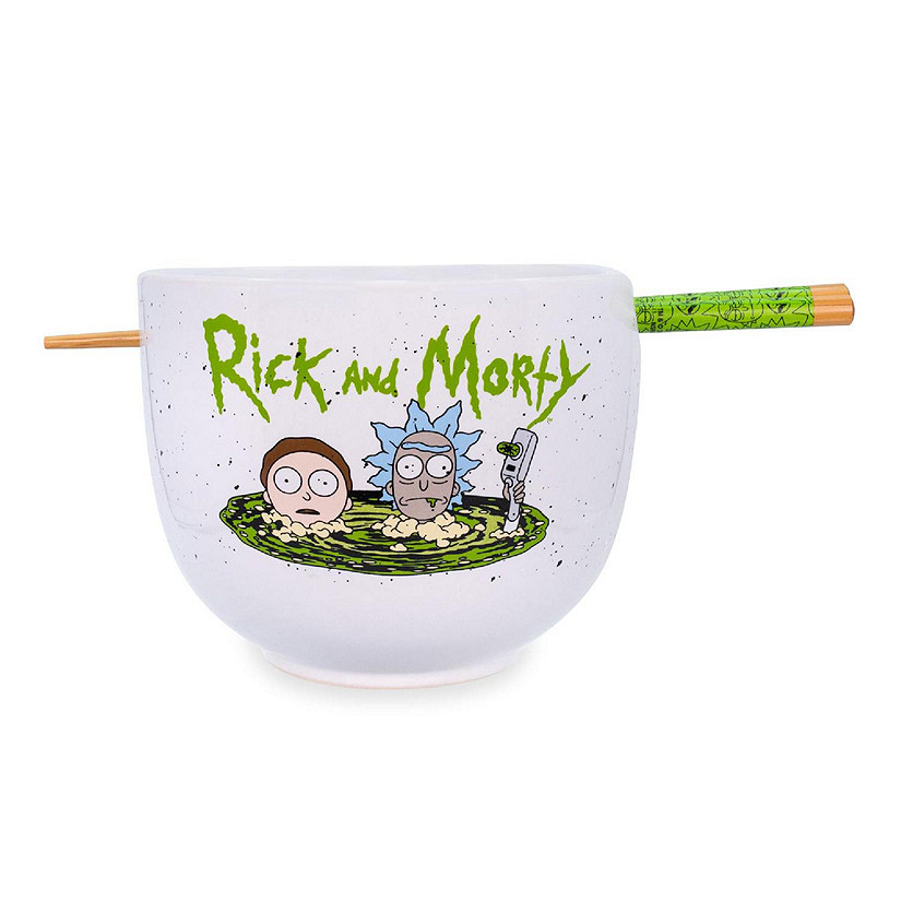 Rick and Morty Portal Japanese Dinnerware Set  20-Ounce Ramen Bowl, Chopsticks Image